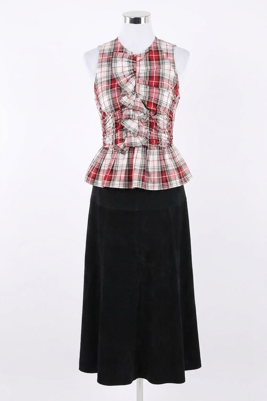 NEW HUNTER BELL doering sleeveless top in carlyle plaid